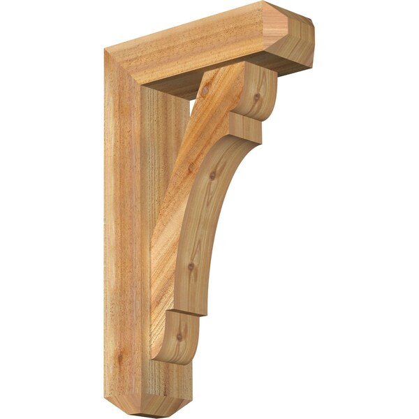 Ekena Millwork Olympic Craftsman Rough Sawn Bracket w/ Offset Brace, Western Red Cedar, 6"W x 18"D x 30"H BKT0604X18X30OLY04RWR - main